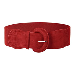Ceinture élastique en daim pour femme, ceinture large extensible, ceinture vintage à boucle épaisse - Product Image 1