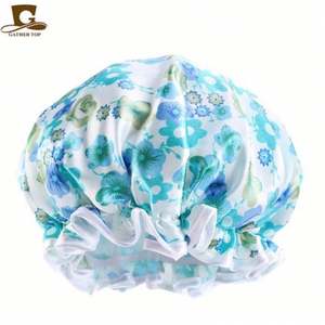 Gorro de Ducha Impermeable de Poliéster Sedoso 100% de Doble Capa para Baño, Lavandería, Gorro para Mujer, Todas las Estaciones, Venta al por Mayor - Product Image 3