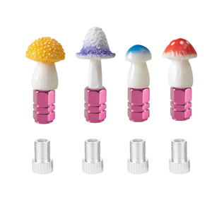Lot <span class=keywords><strong>de</strong></span> 4 capuchons <span class=keywords><strong>de</strong></span> valve mignons en forme <span class=keywords><strong>de</strong></span> champignon, universels pour voitures, motos, vélos, compatibles avec <span class=keywords><strong>les</strong></span> <span class=keywords><strong>valves</strong></span> Presta et Schrader - Product Image 3