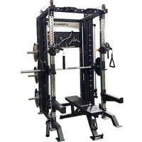 Kungfu Fitness Support de squat pour machine à câbles en acier inoxydable de qualité commerciale avec poids et haltères