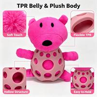 Jouet pour chien en peluche et TPR en forme d'ours rose, jouet interactif à mordre et à câliner pour chiens de petite et moyenne taille