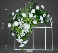 Morandi-stijl kunstbloemen rij bos serie nepbloemen voor bruiloft T-podium gang decoratie