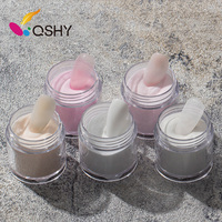 QSHY Logo personnalisé professionnel Nail Art 5 couleurs couverture des ongles trempage poudre acrylique marque privée poudre miroir en gros
