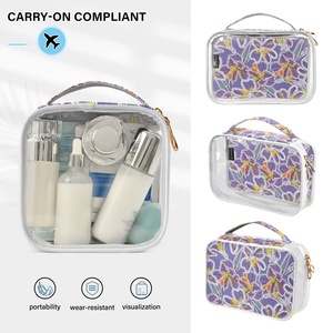 2-PACK Custom Ohia Lehua Print Women Small Transparent PVC Clear Cosmetic Make-Up Bags Toiletry Bag for Travel - Product Image 4
