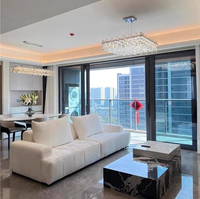 Lustre suspendu LED en cristal K9 linéaire de luxe léger contemporain américain en gros OEM/ODM pour villa, hôtel, hall