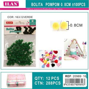 ลูกบอลปอมปอมอิลัน 0.8 ซม. สีเขียว สำหรับงานประดิษฐ์ DIY - Product Image 3