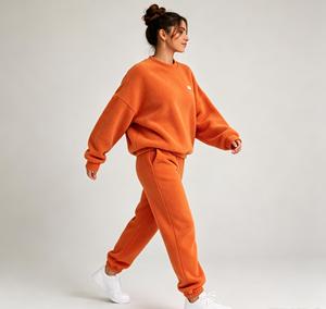 OEM Custom Winter Fleece Loungewear Tracksuit for Women <b>Thermal</b> Warm Cozy Soft <b>Skin</b> Friendly Sports Set Design - Product Image 1