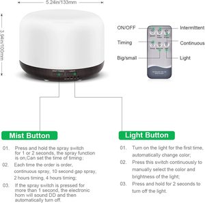 Difusor ultrasónico de aroma de aceite esencial personalizado de 300ml con control remoto, humidificador de vapor frío para uso doméstico, marca personalizada - Product Image 3