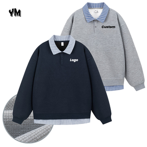 <span class=keywords><strong>Felpa</strong></span> da Uomo Oversize Retrò di Alta Qualità a Maniche Lunghe <span class=keywords><strong>con</strong></span> Colletto <span class=keywords><strong>Polo</strong></span>, Pullover Casual alla Moda - Product Image 1