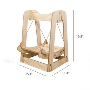 เก้าอี้โยกไม้ MDF งานฝีมือระดับพรีเมียม พร้อมลวดลายสวยงาม 3 แบบ เฟอร์นิเจอร์สำหรับสัตว์เลี้ยงในห้องนั่งเล่น สำหรับแมวและสัตว์เลี้ยง - Product Image 4