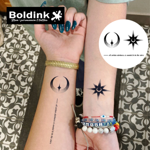 Tatuaggio Temporaneo Boldink Personalizzato Realistico con Stelle e Luna, Impermeabile, Lunga Durata 2 Settimane, Inchiostro Jagua - Product Image 3