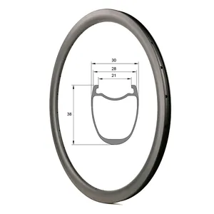 Bicicleta de carretera llantas 28mm de ancho 38mm de profundidad cubierta sin cámara de freno de disco de 700c <span class=keywords><strong>ruedas</strong></span> de bicicleta carretera - Product Image 1