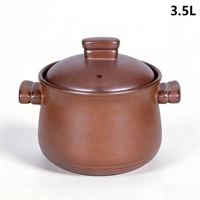 Marmite en céramique avec couvercle en céramique, compatible induction et flamme nue, grande capacité 3,5 L, résistante à la chaleur, antiadhésive, ensemble de cuisine minimaliste