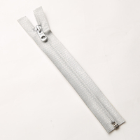 SBS # 7 Fermetures éclair invisibles en nylon à extrémité ouverte, à dents transparentes, avec ruban argenté effet brillant liquide, 20 cm, certifiées ISO9001, pour la mode futuriste et les tenues de scène