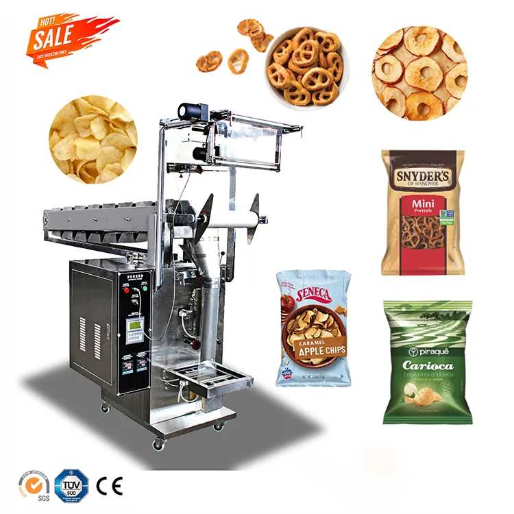 Máquina de embalaje de alimentos para snacks, máquina de prensado Manual y pequeño de bajo coste, para Tortilla, patatas fritas cruzadas, frutas y manzana