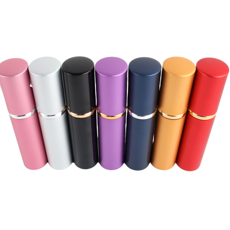 10ml high-grade cylinder lipstick-shaped anodized Aluminum Glass perfume bottles spray bottles cosmetics portable travel bottle
