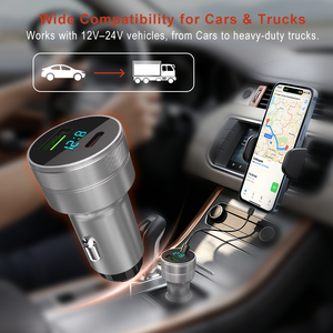 SChitec Aluminum Alloy 48W <b>USB</b> Car Charger Dual ports QC18W PD48W Fast Charging Car Charge <b>Adapter</b> for Cars - Product Image 4