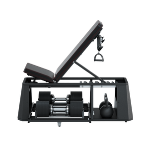 <span class=keywords><strong>Banc</strong></span> de <span class=keywords><strong>musculation</strong></span> réglable 4-en-1 Snode pour la <span class=keywords><strong>musculation</strong></span> à domicile <span class=keywords><strong>avec</strong></span> système de croisement de câbles, design pliable et durable - Product Image 2