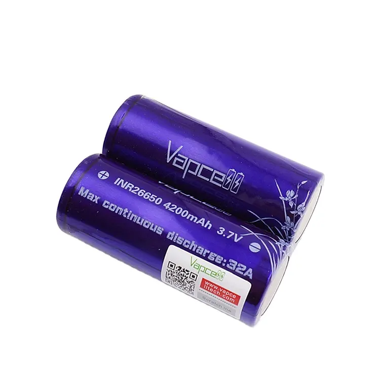 Bateria roxa inr26650 4200mah 32a, pilha estável de íon-lítio akku para ferramenta elétrica 26650