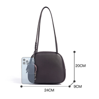 Sac bandoulière minimaliste en cuir de vachette pleine fleur de qualité supérieure, sac à l'épaule élégant, sac sous le bras avec pochette à monnaie, faible MOQ, direct usine