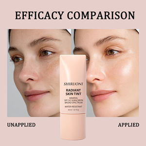 <span class=keywords><strong>Crema</strong></span> <span class=keywords><strong>Solare</strong></span> Minerale SPF <span class=keywords><strong>50</strong></span> Vegana, Resistente al Sudore e all'Acqua, <span class=keywords><strong>con</strong></span> Tinta, <span class=keywords><strong>Idratante</strong></span> Viso, <span class=keywords><strong>Protezione</strong></span> UV, Etichetta Privata - Product Image 4