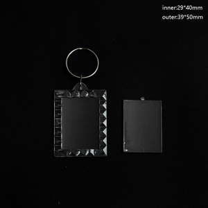 Hình Ảnh Chèn Nhựa Khung Ảnh Ice Cube Tùy Chỉnh Hình Chữ Nhật Rõ Ràng <span class=keywords><strong>Acrylic</strong></span> Trống Keychain <span class=keywords><strong>Key</strong></span> Tag - Product Image 3