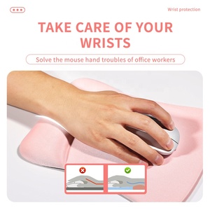 Ergonomic ánh sáng màu hồng vải bàn phím và chuột Pad với phần còn lại cổ tay Gel cơ sở tùy chỉnh màu sắc cho văn phòng nhà hoặc máy tính chơi game - Product Image 3