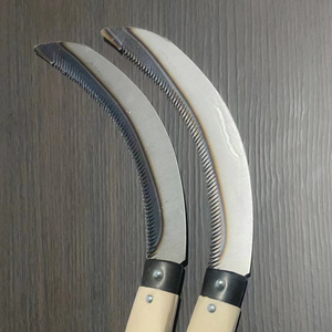 Faucille de jardin agricole multifonctionnelle Faucille mobile pour l'agriculture Manche en bois Crochet de récolte dentelé Faucille en dents de scie - Product Image 3