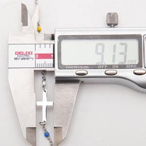 Venta caliente 18K chapado en oro de acero inoxidable Cruz cristiana religiosa encanto Inoxydable esmalte pulsera tobillera para mujeres - Product Image 4