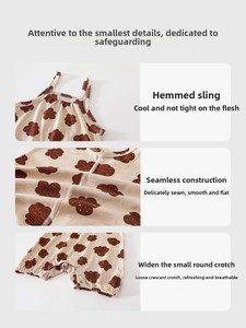 Nuovo Arrivo Abbigliamento Estivo <span class=keywords><strong>per</strong></span> <span class=keywords><strong>Neonati</strong></span>, Tutina Senza Maniche alla Moda in Cotone di Bambù Traspirante con Motivo Alberello, Completo Tuta Intera - Product Image 2