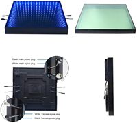 Panneau miroir infini en verre (8 x 8 pieds) avec effet 3D, lumières de scène pour piste de danse LED pour mariage et fête (3D)