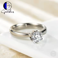 Gentdes Jewelry Bagues en titane CNC pour femmes avec incrustation de moissanite CZ Couleur argent Bandes de mariage Bijoux de mode