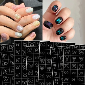 ZHI JIA Nouveauté Autocollants 5D Imperméables <span class=keywords><strong>Papillon</strong></span> et Nœud pour Ongles – Décorations Nail Art - Product Image 1