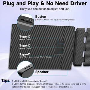 S2 Trendy Electronic Gadgets 2024 Triple Extensor de pantalla de computadora portátil Dual 14 pulgadas 1080P HD Monitores portátiles para codificación de juegos Finanzas - Product Image 4