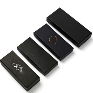 Custom Low MOQ Base and Lid Black Kraft Paper Cardboard Key Chain Paper Box With Black <strong>Padding</strong> <strong>Foam</strong> - Product Image 5