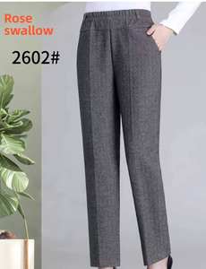 Pantalones Casuales de Cintura Media para <span class=keywords><strong>Mujer</strong></span> al por Mayor, Elegantes Pantalones Formales de Pierna Ancha para Oficina, Pantalones de <span class=keywords><strong>Traje</strong></span> para <span class=keywords><strong>Mujer</strong></span> - Product Image 4