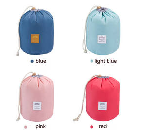 Borsa per il Trucco Multifunzione ad Alta Capacità, Impermeabile, con Coulisse, per Viaggi, Beauty Case Cilindrico, Valigetta per Cosmetici - Product Image 4