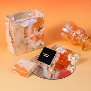 National Tide Irregular Orange Flower Oil Painting Style Rectangular Jewelry Packaging <b>Box</b> for Bracelet Earrings Ring <b>Necklace</b> - Product Image 2