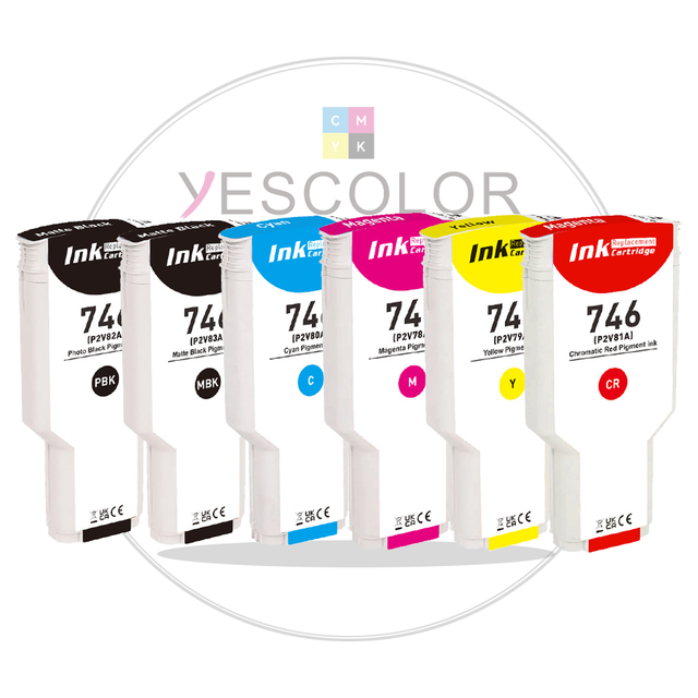 HP DesignJet Z9 Z6 Z2600 Z5600 Printer Compatible Ink Cartridge 745 746 Premium Black for HP Empty Status with MSDS Certificate