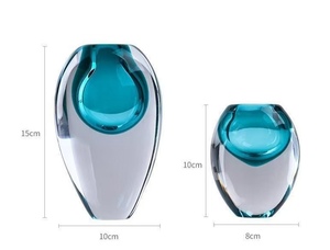 Vaso di vetro di lusso dal <span class=keywords><strong>Design</strong></span> moderno per la composizione floreale spedizione soggiorno tavolo da pranzo creativo a forma speciale vaso di vetro - Product Image 6