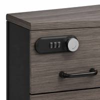 Escritorio Ejecutivo en Forma de L para CEO, 50 mm de Grosor, Caja de Cables Deslizante de Dos Tonos, Cerradura de 3 Códigos, Compartimento para CPU, Gabinete Izquierdo y Derecho, Tamaño Personalizado OEM