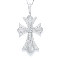 Hip Hop glacé demi-coeur collier Style religieux en forme d'étoile pendentif CZ diamant Zircon laiton chaîne Rhodium pour mariages cadeaux