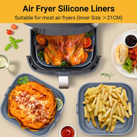 Moule de cuisson carré pliable pour friteuse à air, réutilisable, sans huile, accessoires de cuisine, pot en silicone pour friteuse à air
