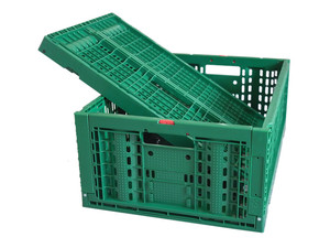 Cassa di stoccaggio pieghevole in plastica per lo stoccaggio e il trasporto di frutta e verdura pesante - Product Image 3