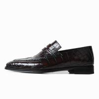 Chaussures pour hommes haut de gamme à motif crocodile, mocassins italiens en cuir verni, élégantes chaussures habillées à enfiler pour mariage
