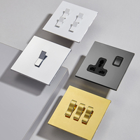 Nuevo Interruptor de Pared Multifuncional Universal de Acero Inoxidable de Alta Gama, Estilo Minimalista, Creativo y Retro