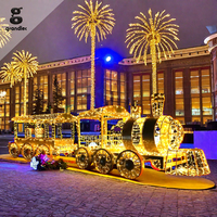 Escultura de Tren LED 3D Grande, Luz Decorativa para Parques Temáticos, Iluminación de Paisaje