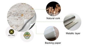 Rivestimenti Murali in Sughero Mywind con Sfondo Nero e Superficie Oro Rosa, Design 3D Moderno di Lusso per Arredamento Casa - Product Image 5