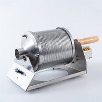 Pemanggang Biji Kopi Otomatis WILK untuk Rumah Tangga, Kapasitas 6kg/jam, untuk Kacang, Biji-bijian, Kacang Tanah (Stainless Steel, Tegangan Ganda)