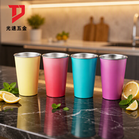 Gobelet en aluminium personnalisé de 12 oz, changeant de couleur, en métal, pour boissons froides, gobelet magique changeant de couleur, empilable, réutilisable, pour fêtes, anniversaires